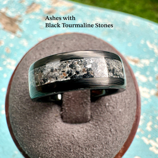 8mm Carbon Fiber Granite Cremation Ring
