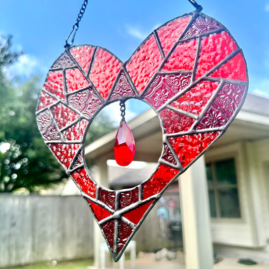 Bleeding Heart Stained Glass - Made to order