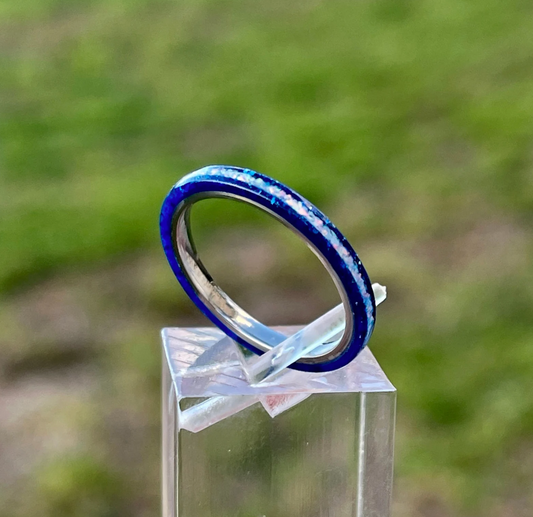 DiamondCast Stacking Ring with Opal Accent - Choose your color