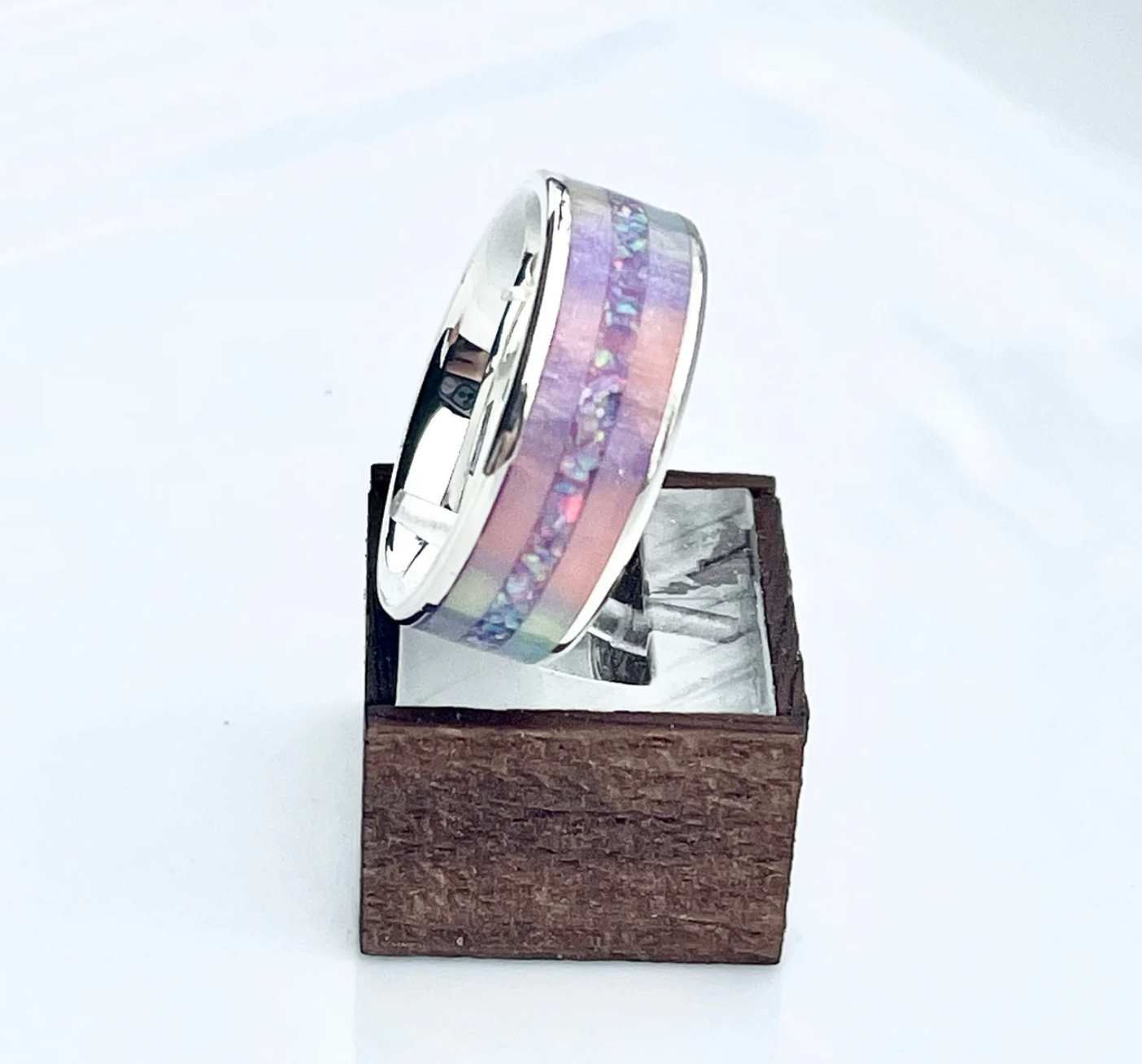 8mm Unicorn Poop DiamondCast Ring on Channeled Band