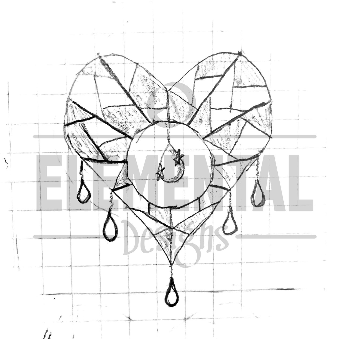 Bleeding Heart Stained Glass Pattern