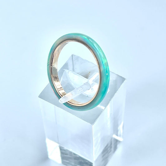 2mm Moon Yellow Opal Ring