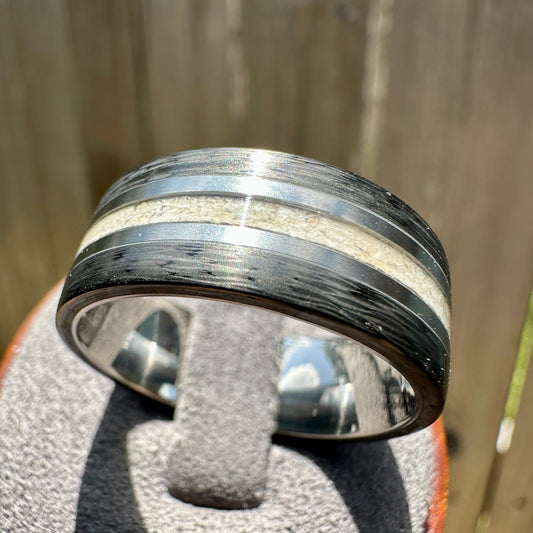 9mm Carbon Fiber Titanium Cremation Ring