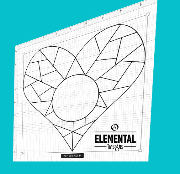 Bleeding Heart Stained Glass Pattern – Elemental Designs