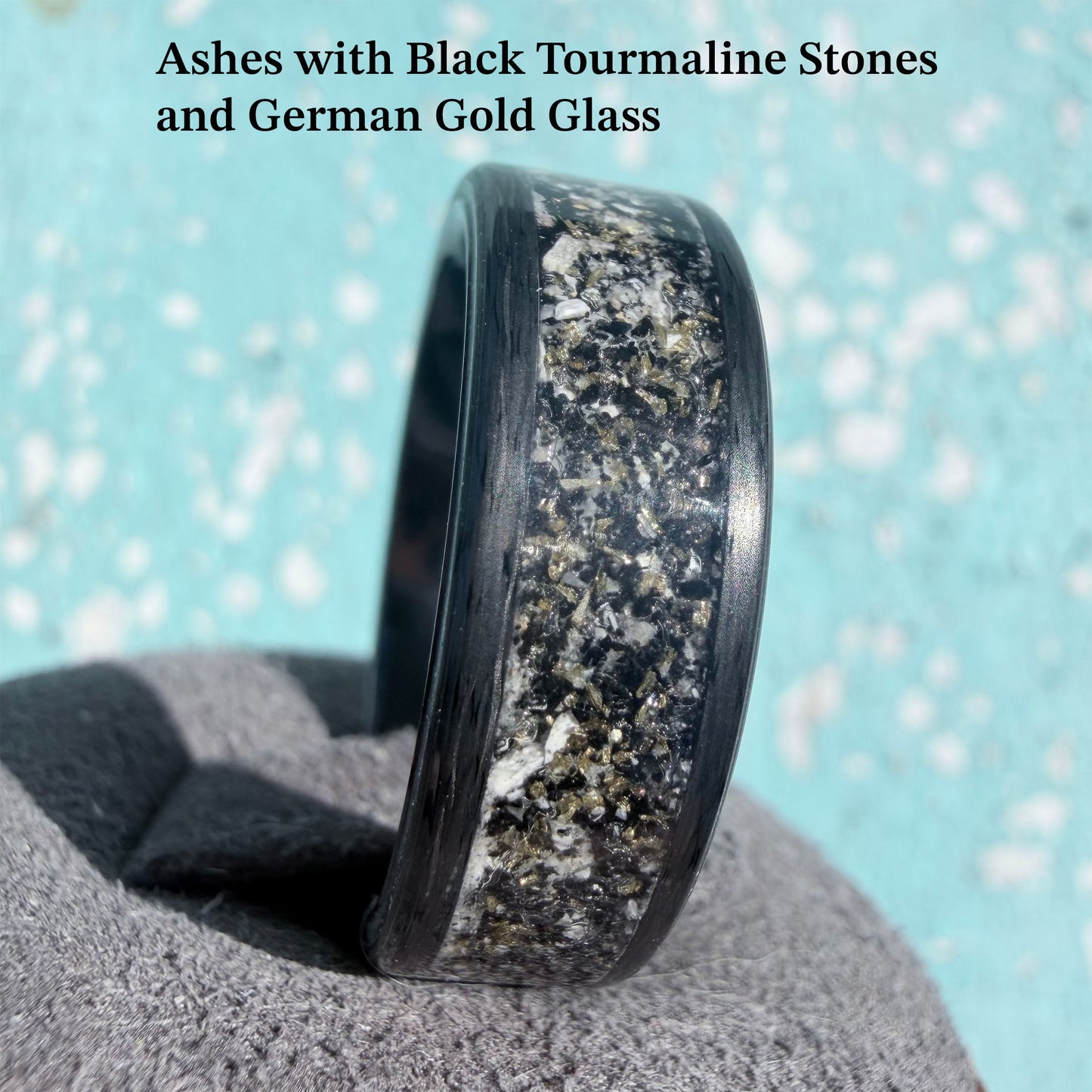 8mm Carbon Fiber Granite Cremation Ring