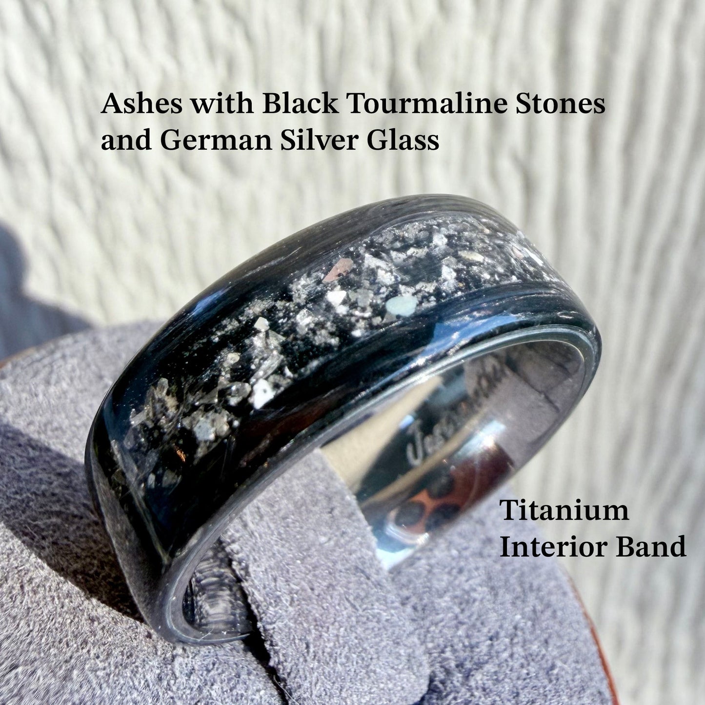 8mm Carbon Fiber Granite Cremation Ring