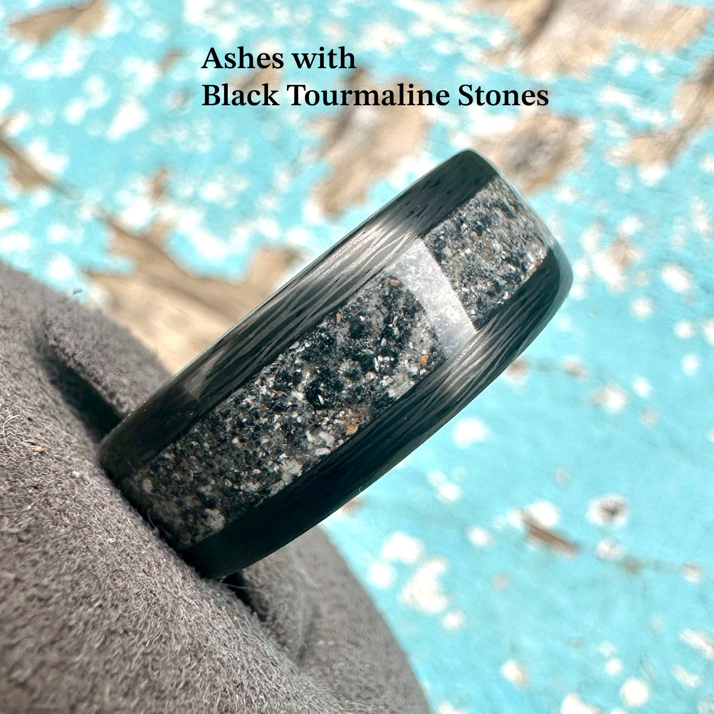 8mm Carbon Fiber Granite Cremation Ring