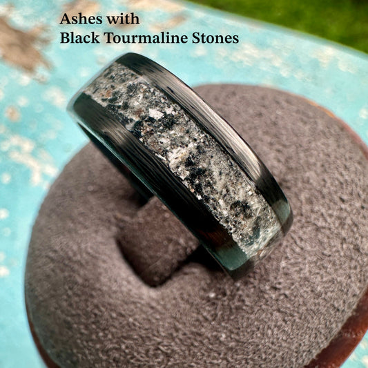 8mm Carbon Fiber Granite Cremation Ring
