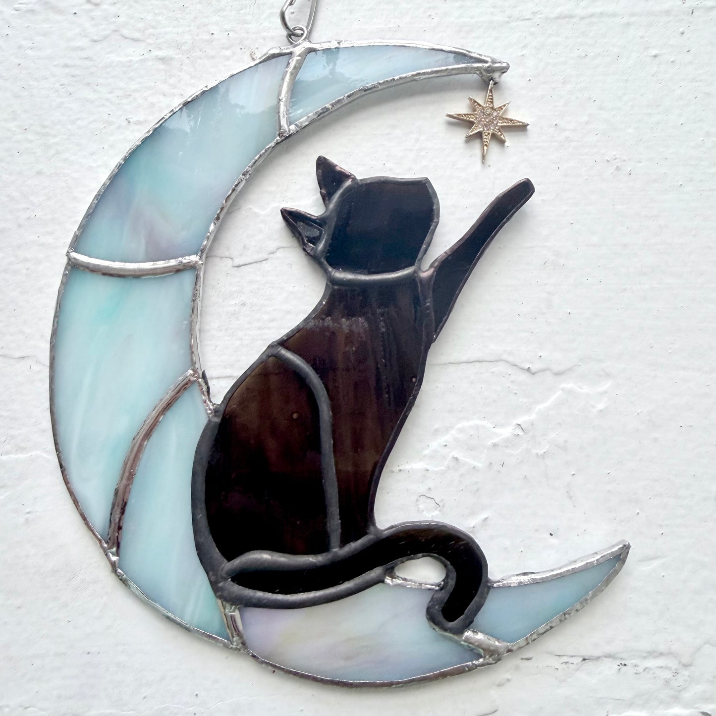 Cat on Moon Reaching for Star