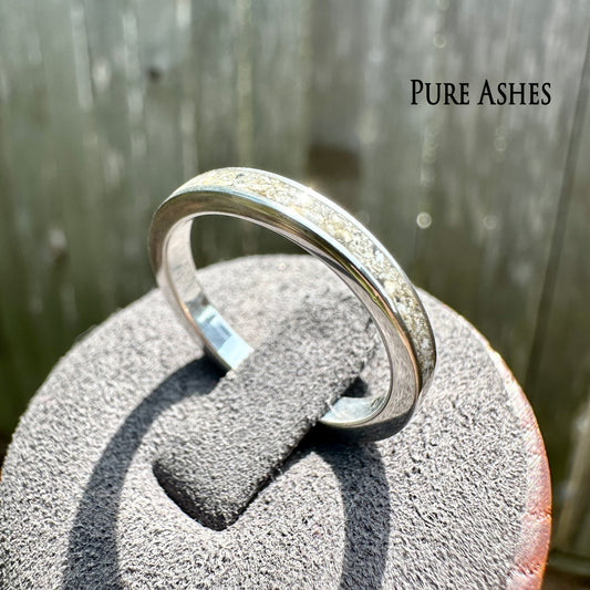 3mm Silver Cremation Stacking Ring