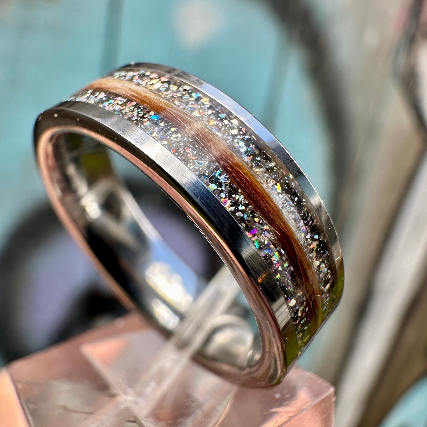 DiamondCast Hair or Fur Memorial Ring