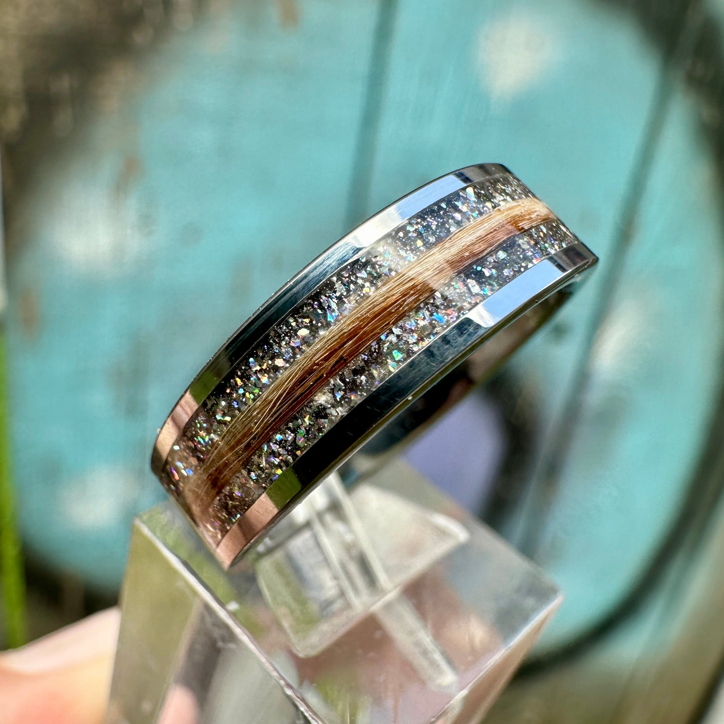 DiamondCast Hair or Fur Memorial Ring