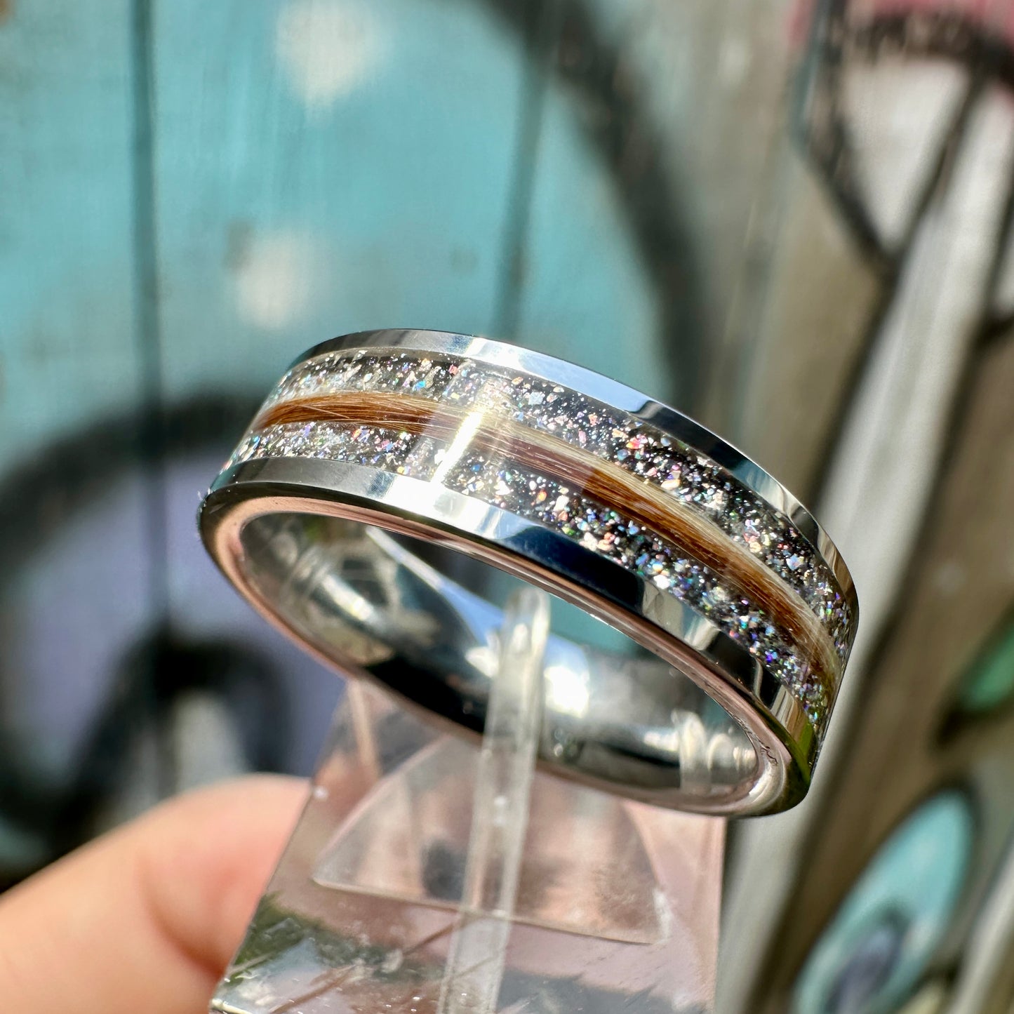 DiamondCast Hair or Fur Memorial Ring