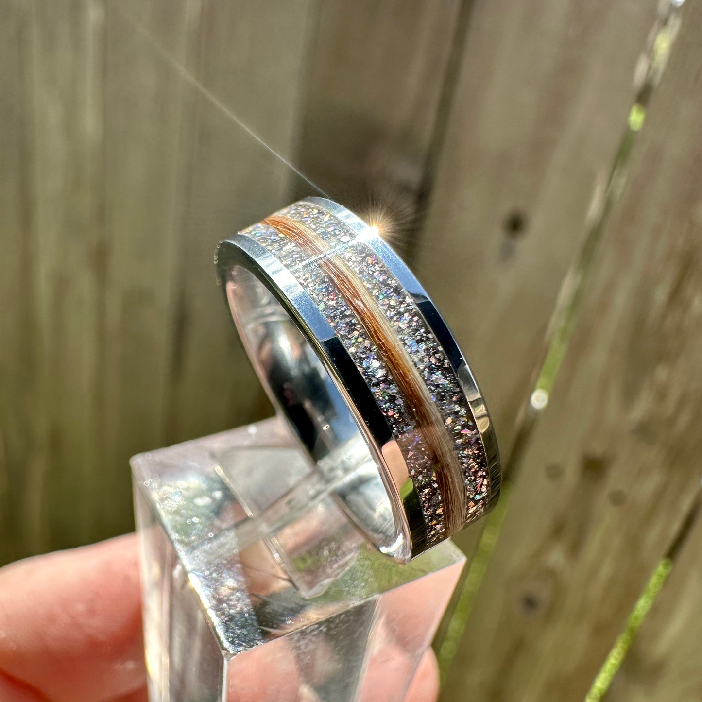 DiamondCast Hair or Fur Memorial Ring