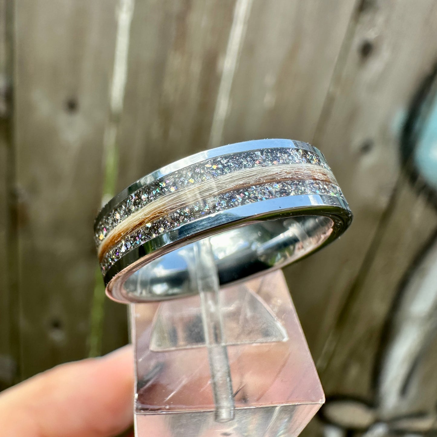 DiamondCast Hair or Fur Memorial Ring