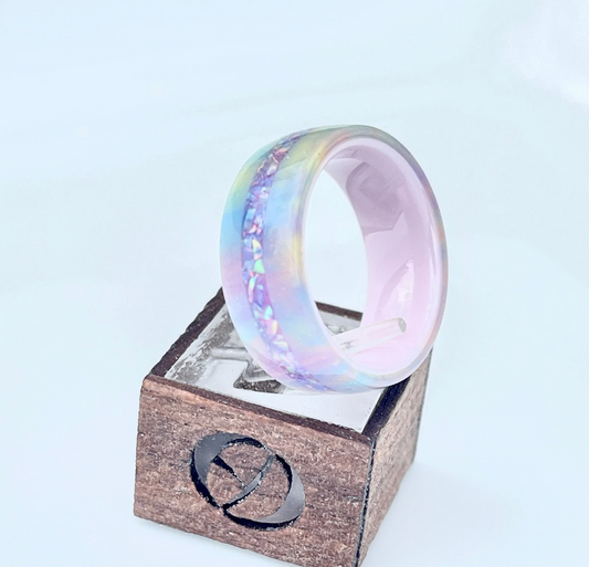 Pink Unicorn Ring with Opal Accent