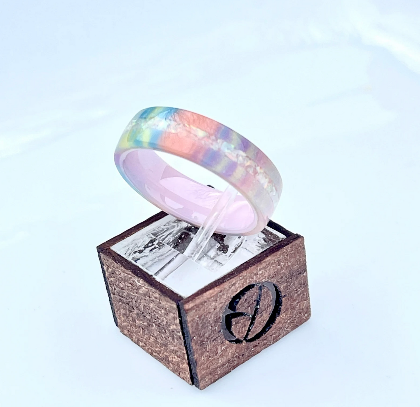 Pink Unicorn Ring with Opal Accent