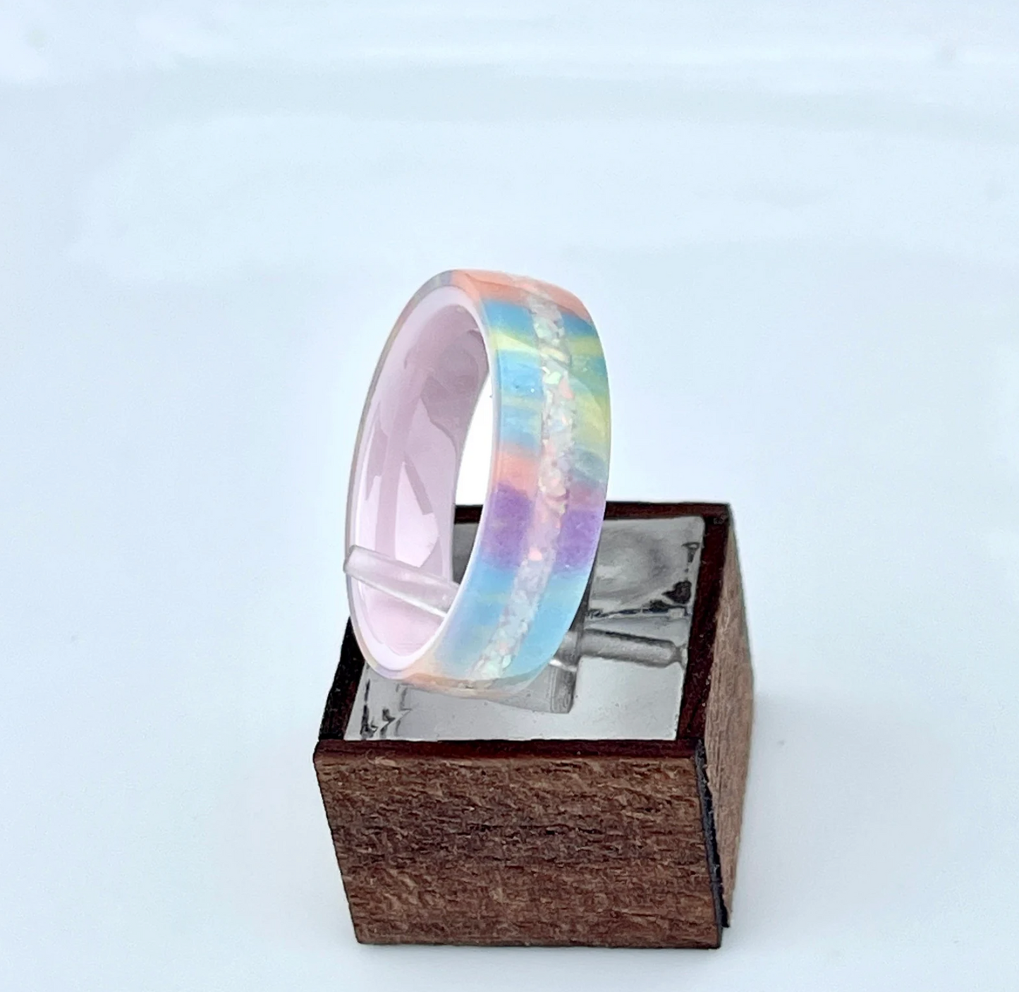 Pink Unicorn Ring with Opal Accent