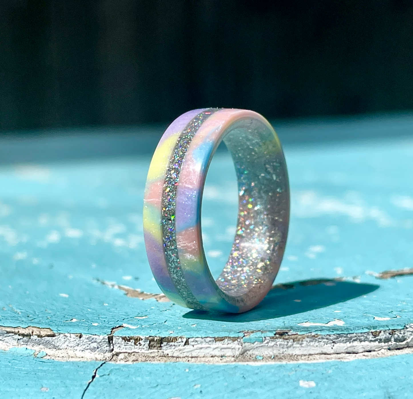 8mm Prismatic Unicorn Ring