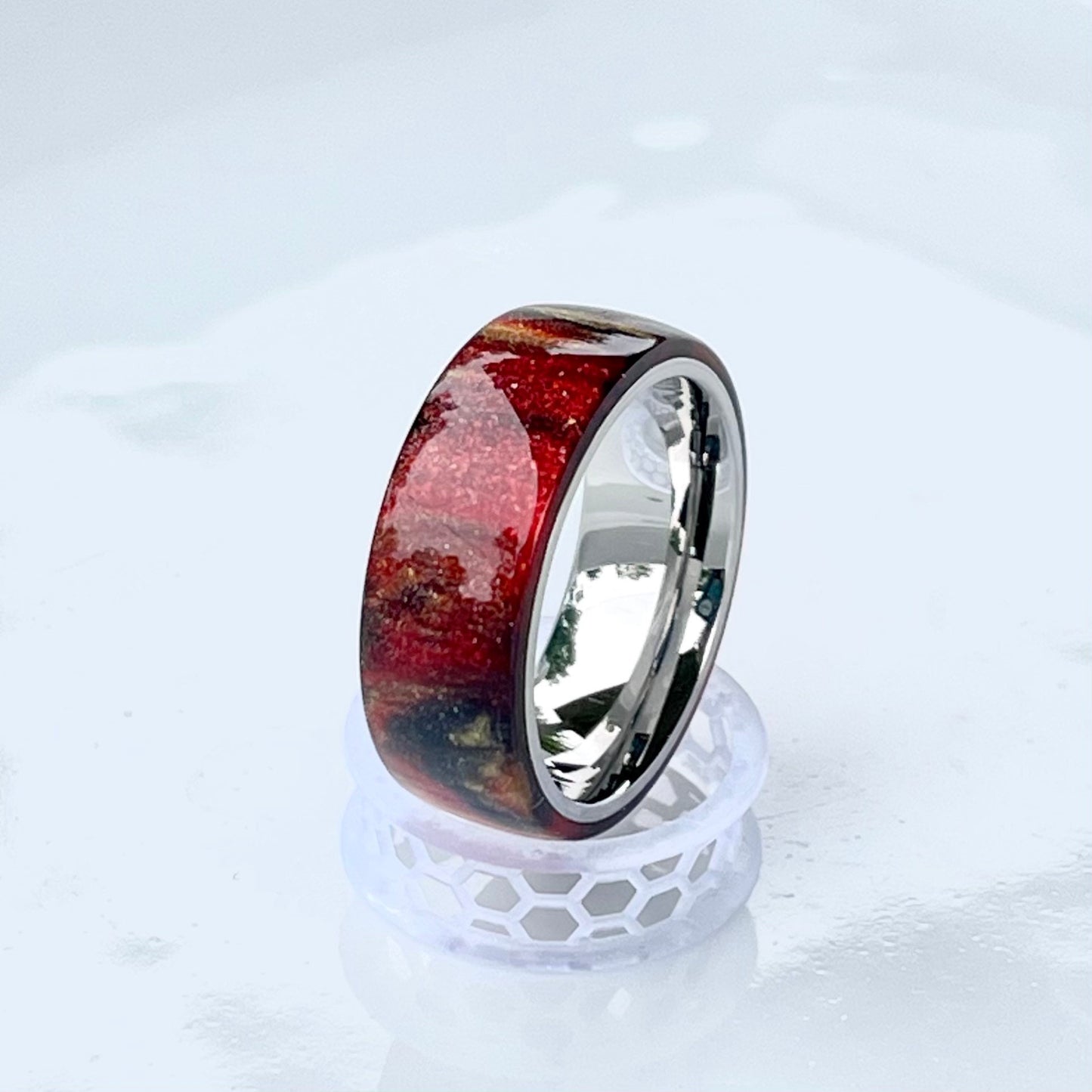 8mm wide Red Dragon DiamondCast Ring