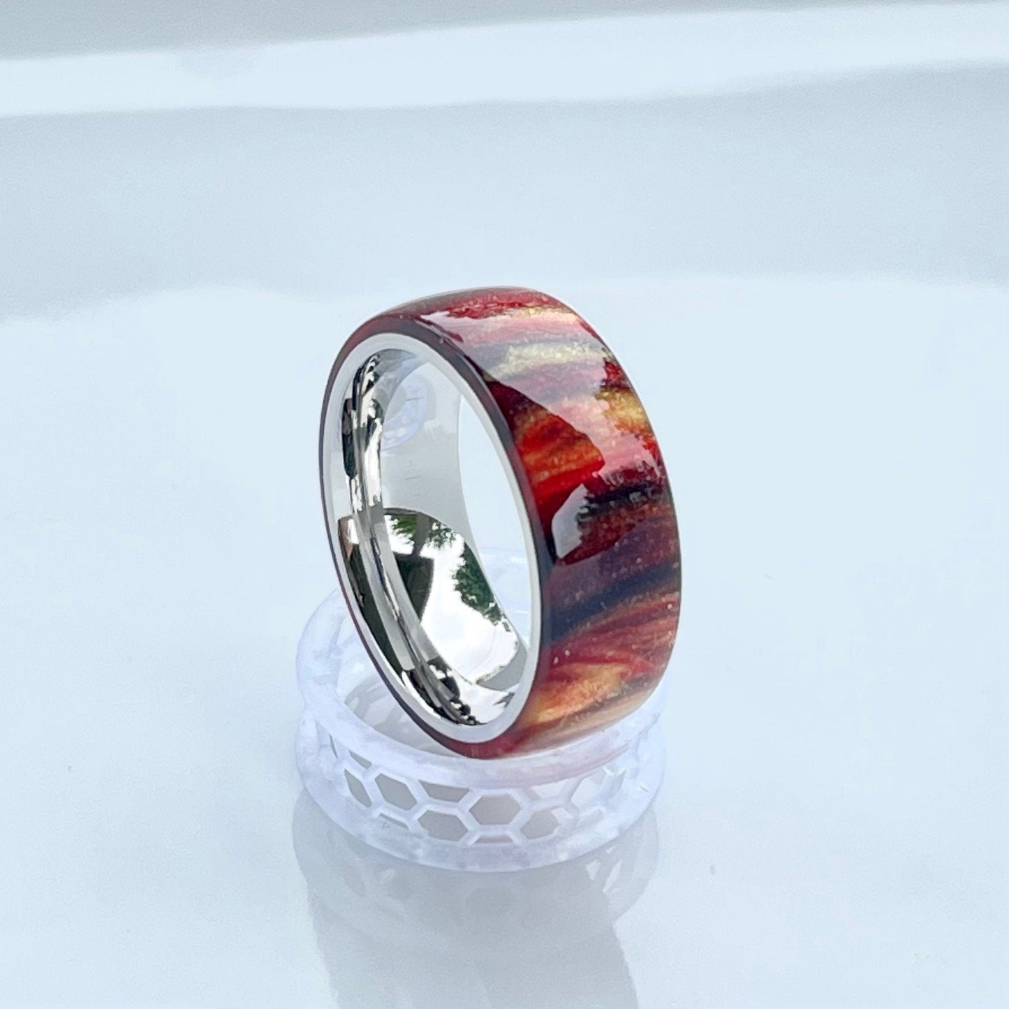 8mm wide Red Dragon DiamondCast Ring