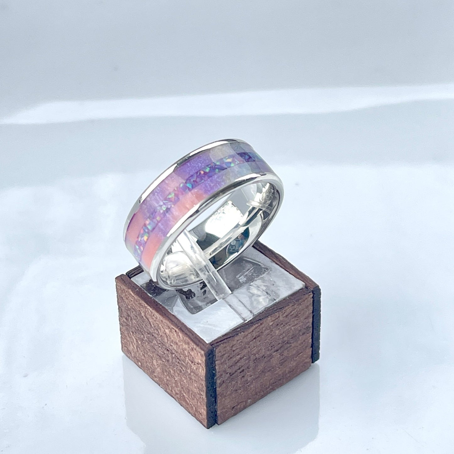 8mm Unicorn Poop DiamondCast Ring on Channeled Band