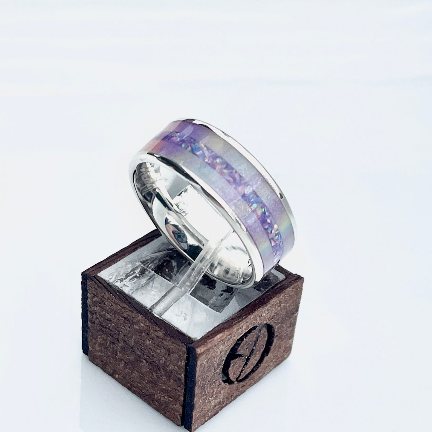 8mm Unicorn Poop DiamondCast Ring on Channeled Band