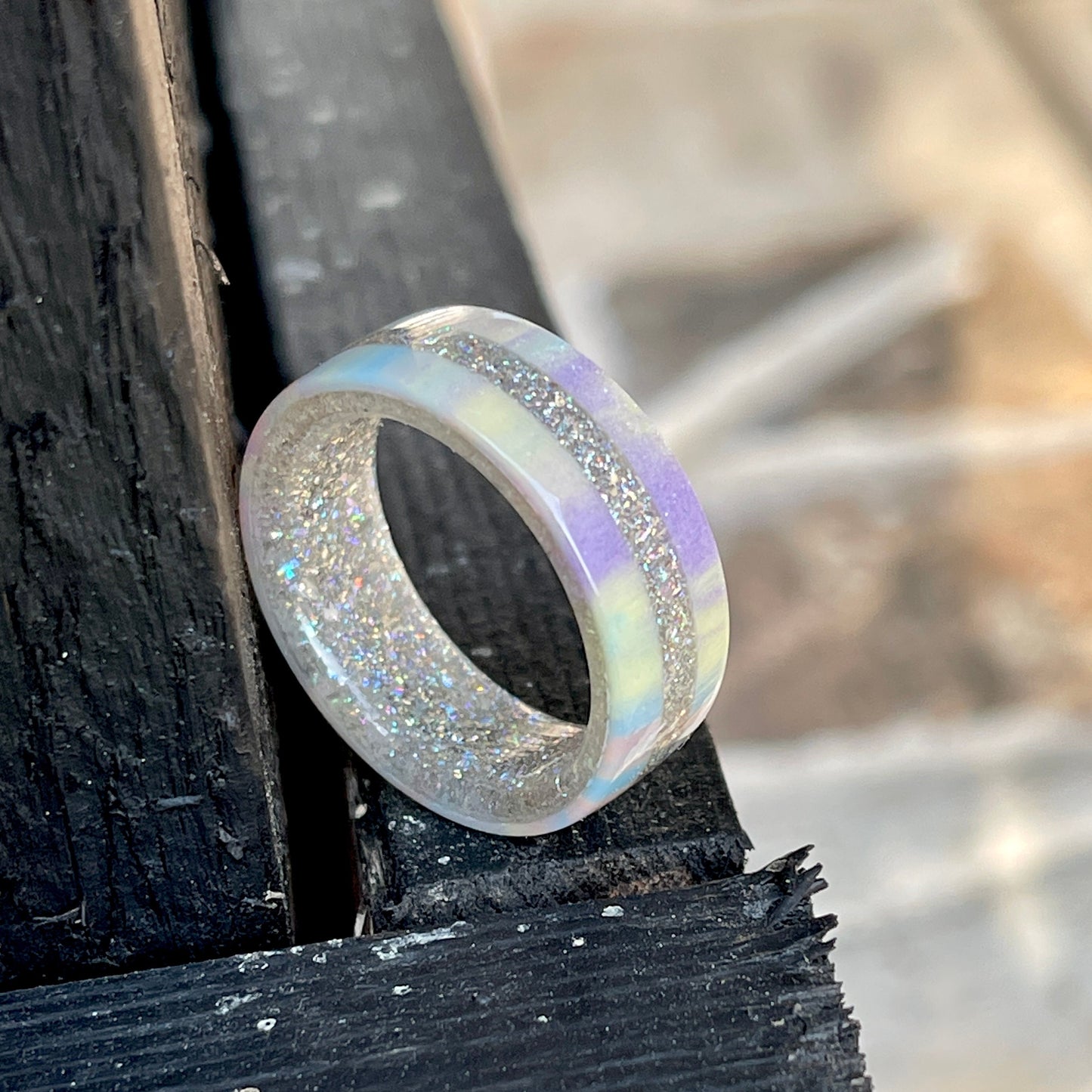 8mm Prismatic Unicorn Ring