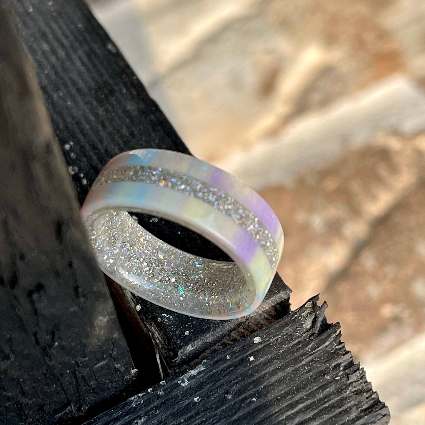 8mm Prismatic Unicorn Ring
