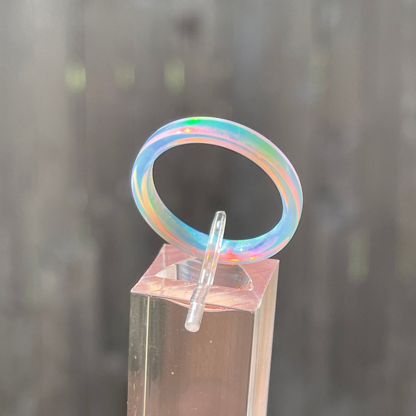 4mm Solid Colorshifting Opal Rings