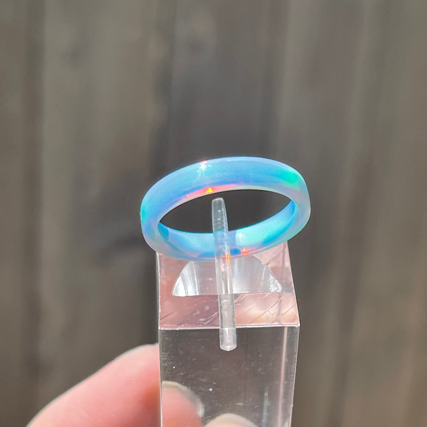 4mm Solid Colorshifting Opal Rings