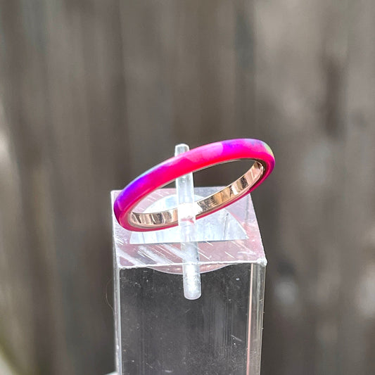 2mm Multi Amethyst Opal Ring on Argentium Band