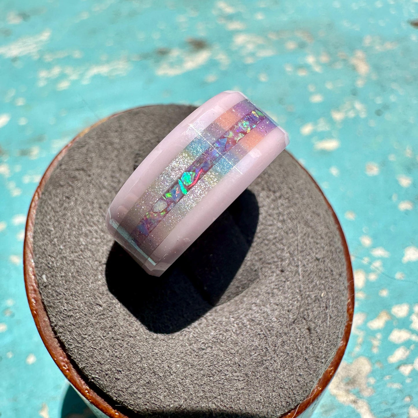 8mm Unicorn Poop DiamondCast Ring on Channeled Band