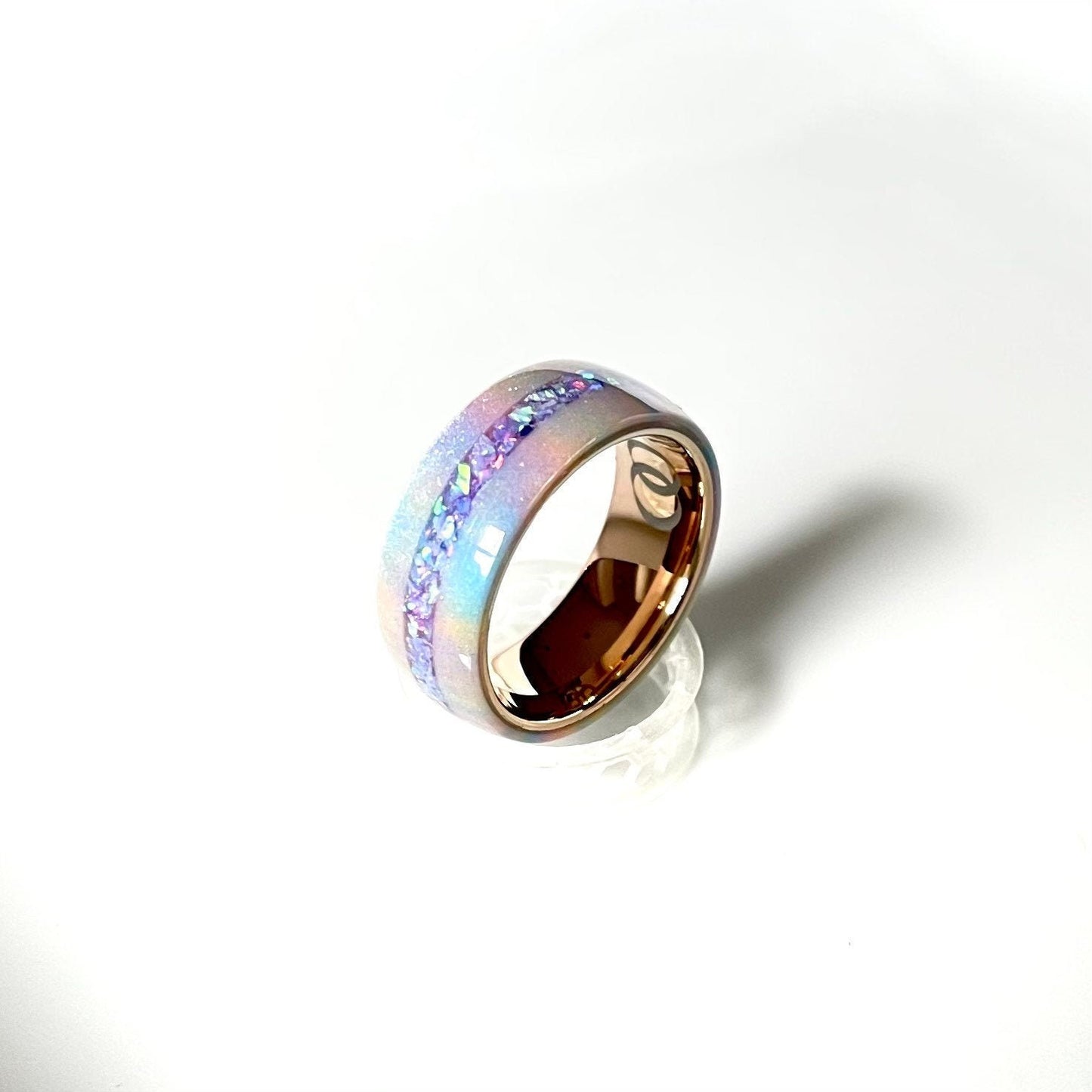 8mm Unicorn Ring with Opal Accent