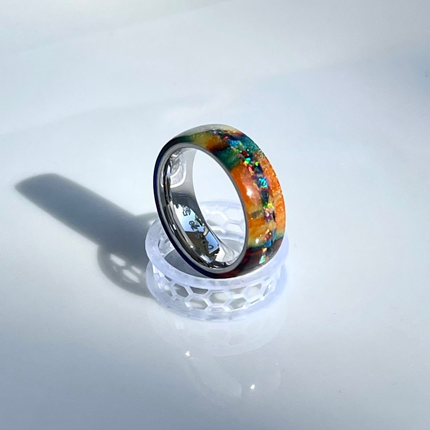 6mm Rainbow Ring with Opal Accent
