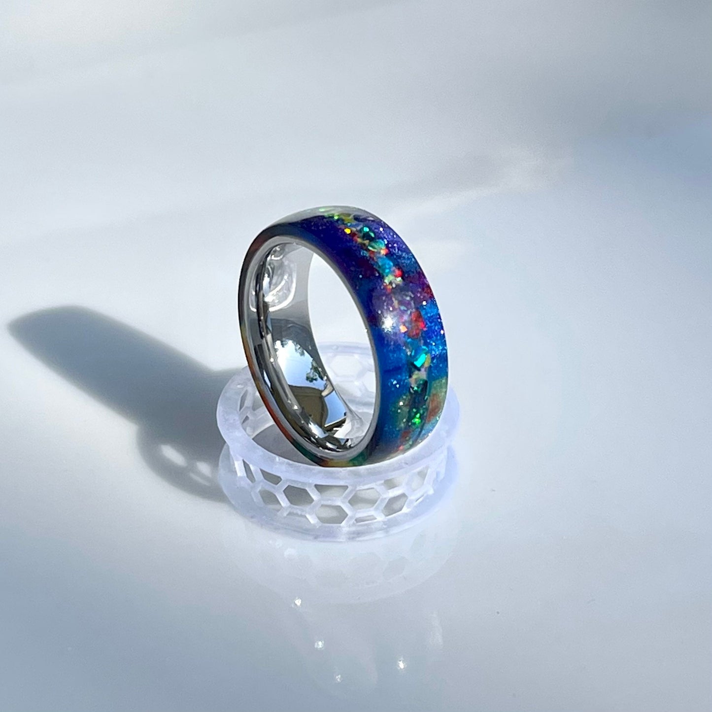6mm Rainbow Ring with Opal Accent