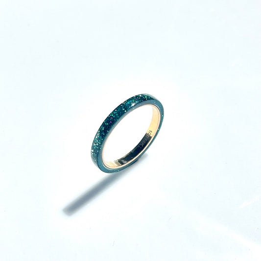 2mm Emerald Green DiamondCast Ring