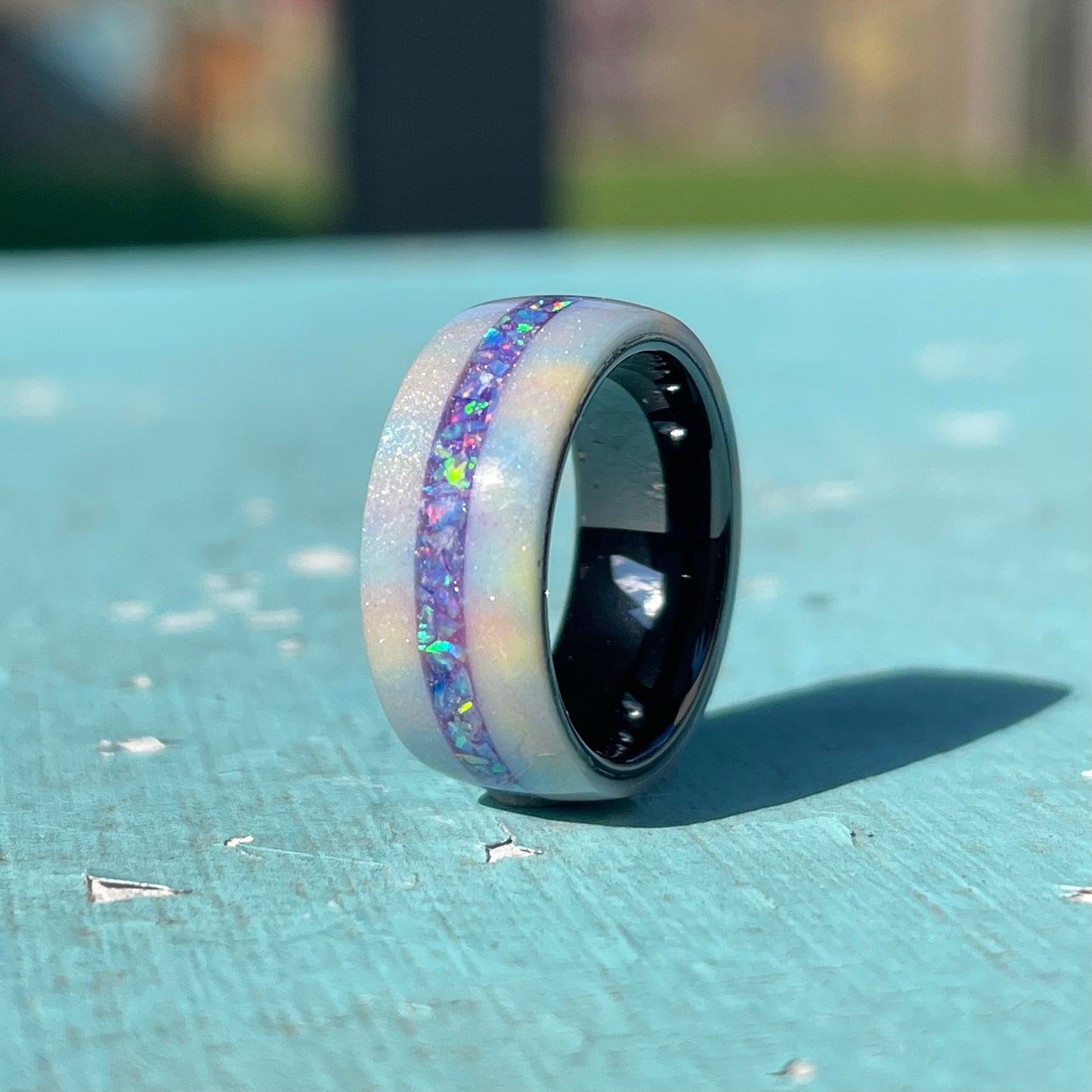 8mm Unicorn Ring with Opal Accent