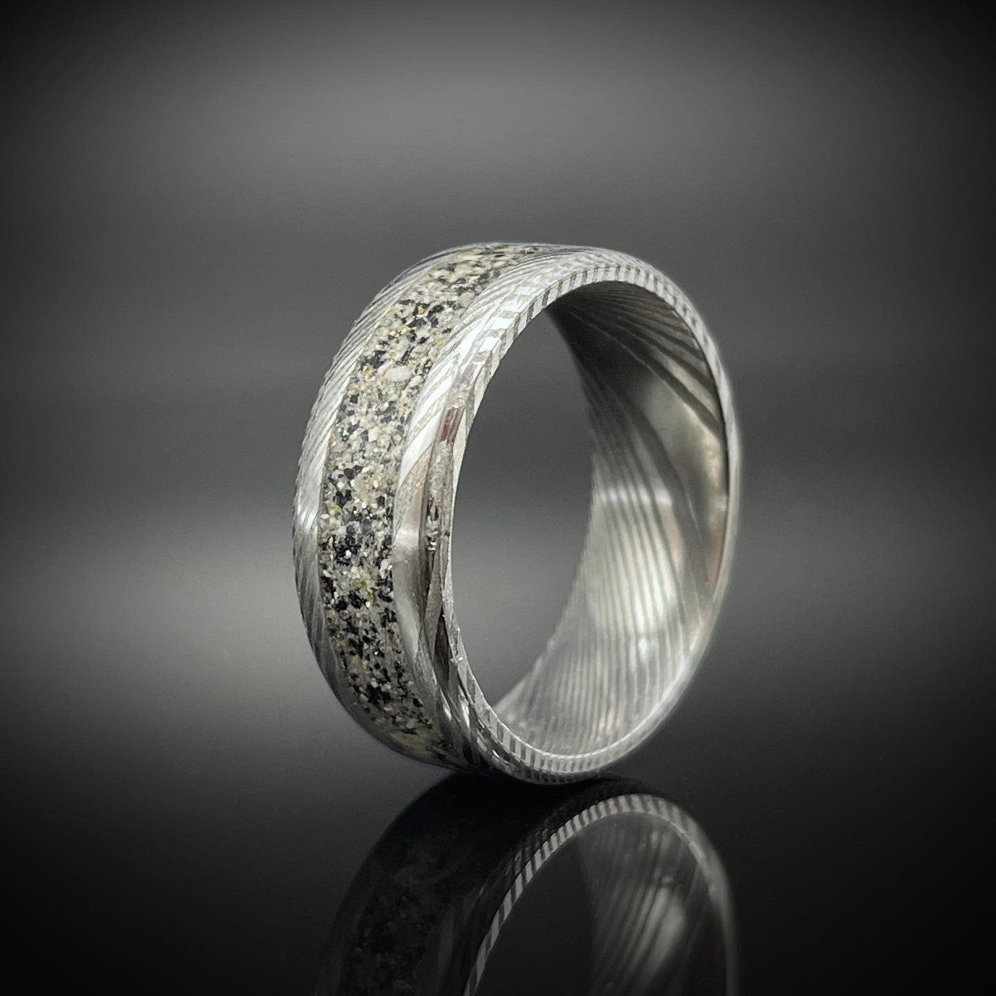 8mm Damascus Cremation Ring