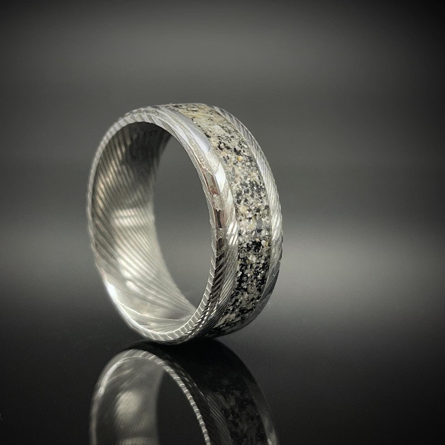 8mm Damascus Cremation Ring