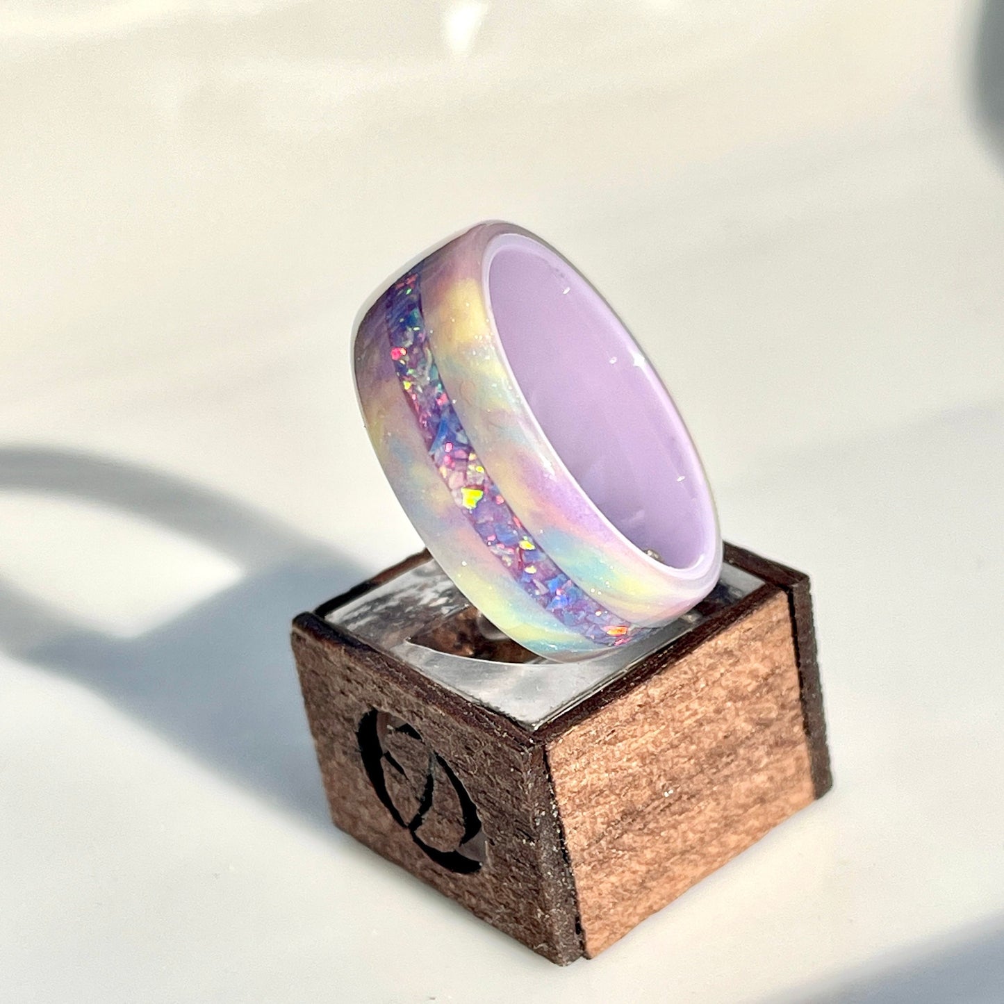 8mm Unicorn Ring with Opal Accent