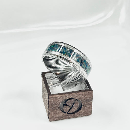 8mm Damascus Cremation Ring