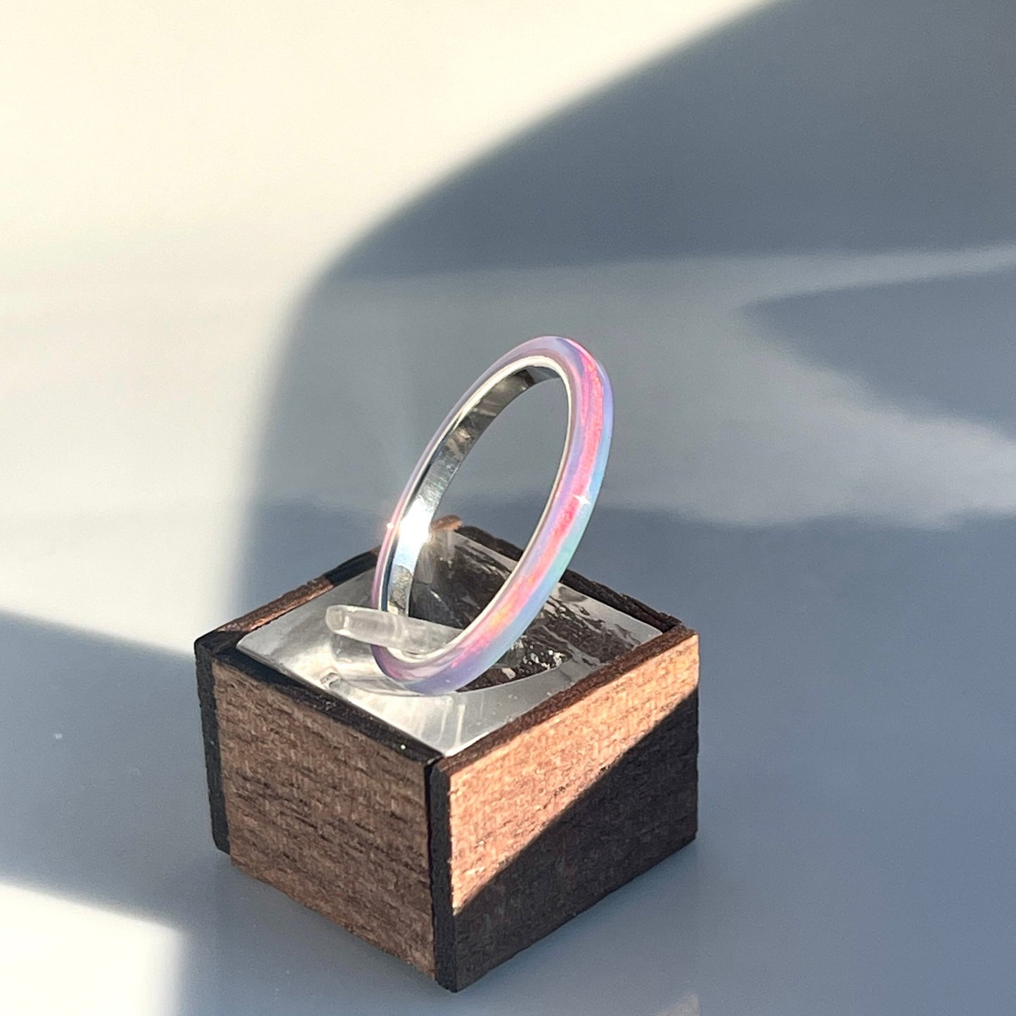 2mm Multi Lavender Opal Ring