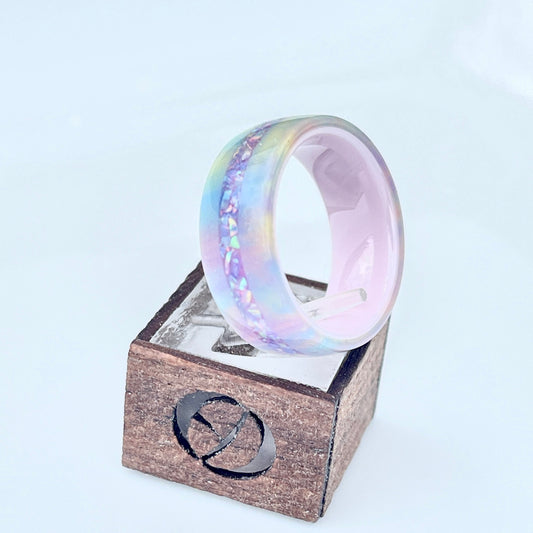8mm Unicorn Ring with Opal Accent
