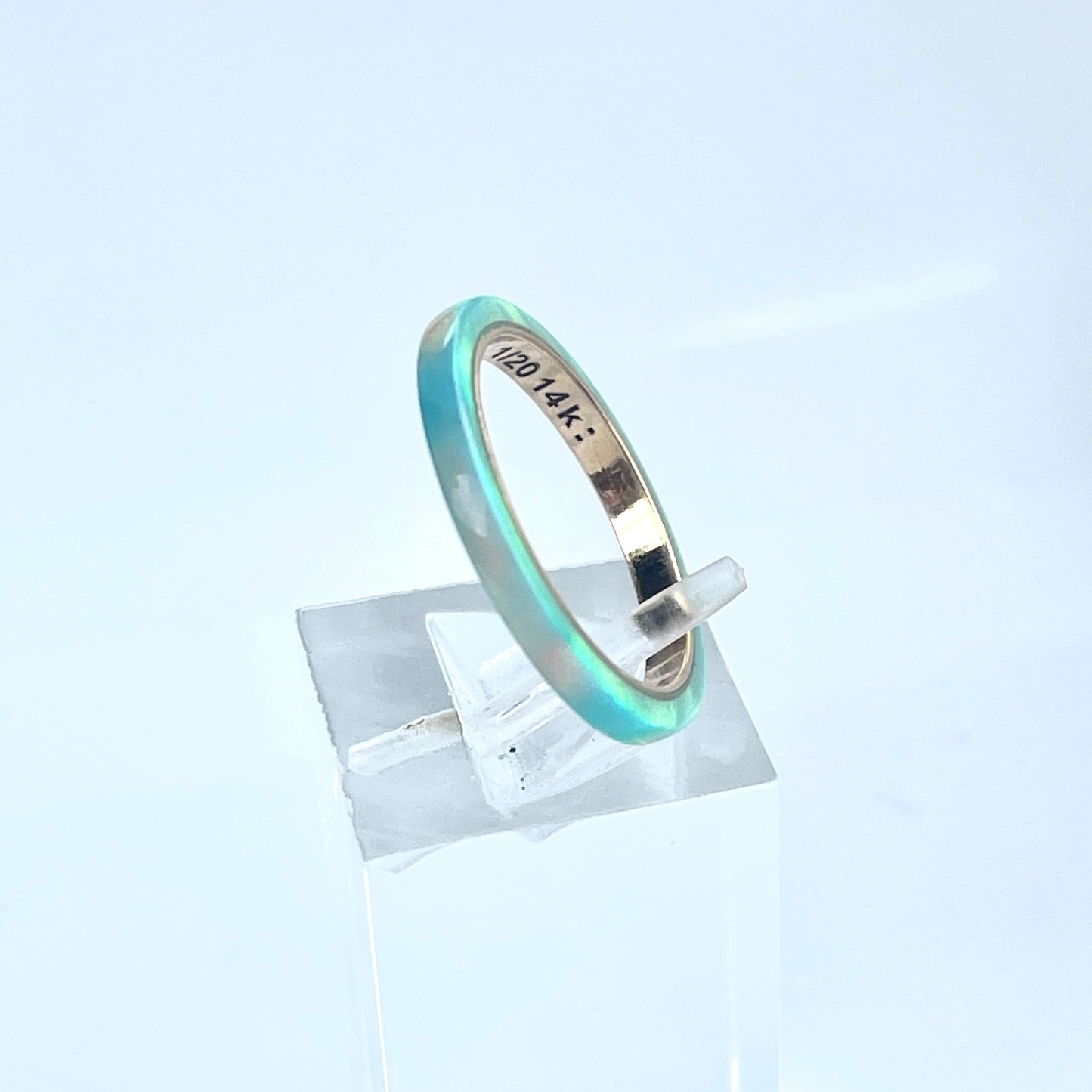 2mm Moon Yellow Opal Ring