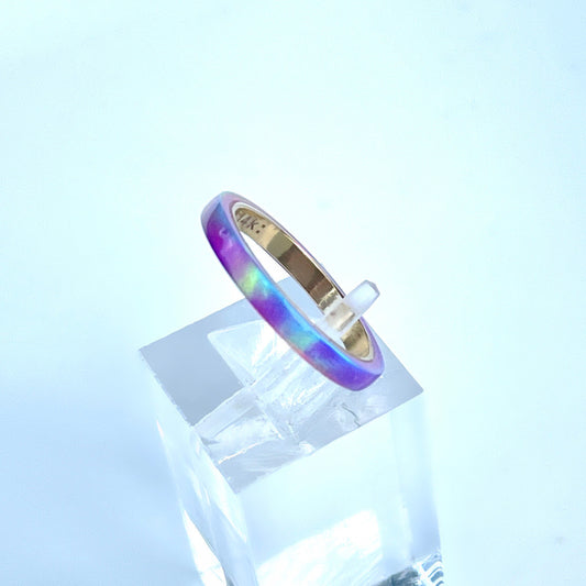 2mm Multi Violet Opal Ring