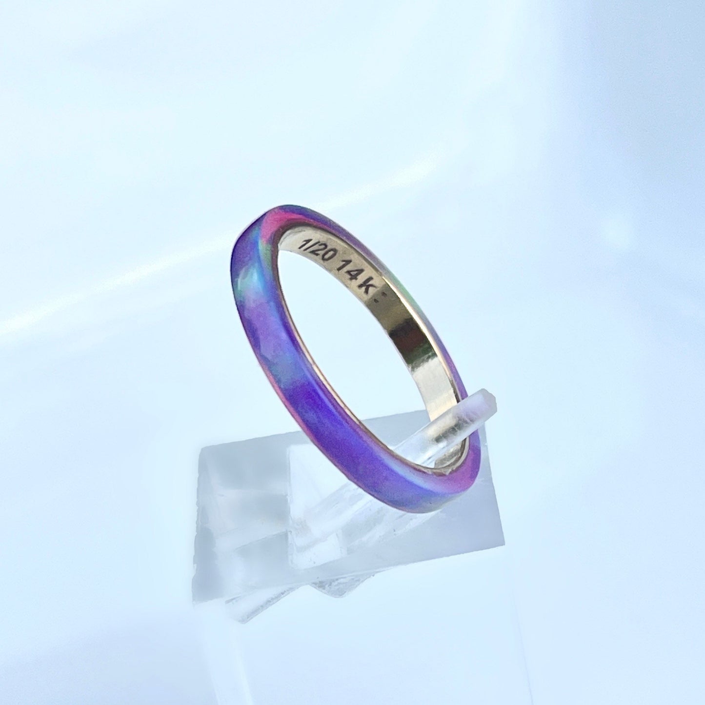 2mm Multi Violet Opal Ring