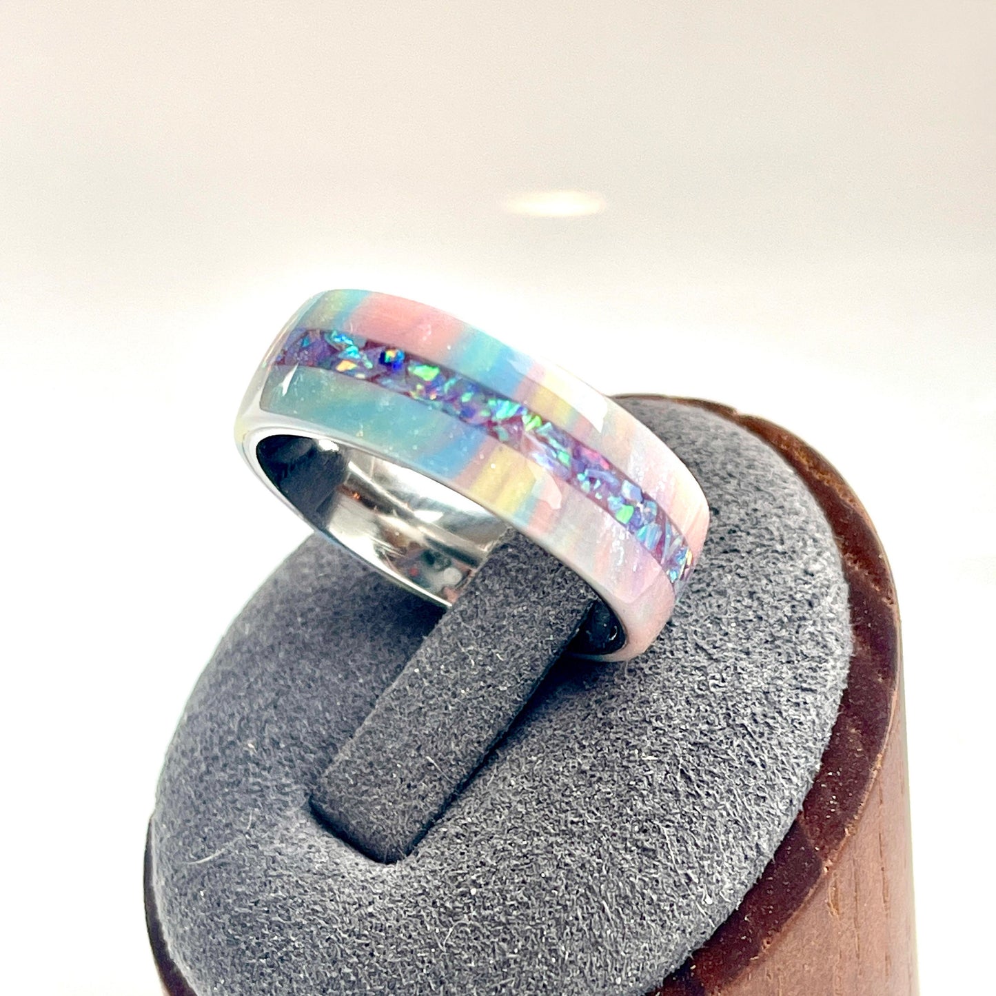 8mm Unicorn Ring with Opal Accent