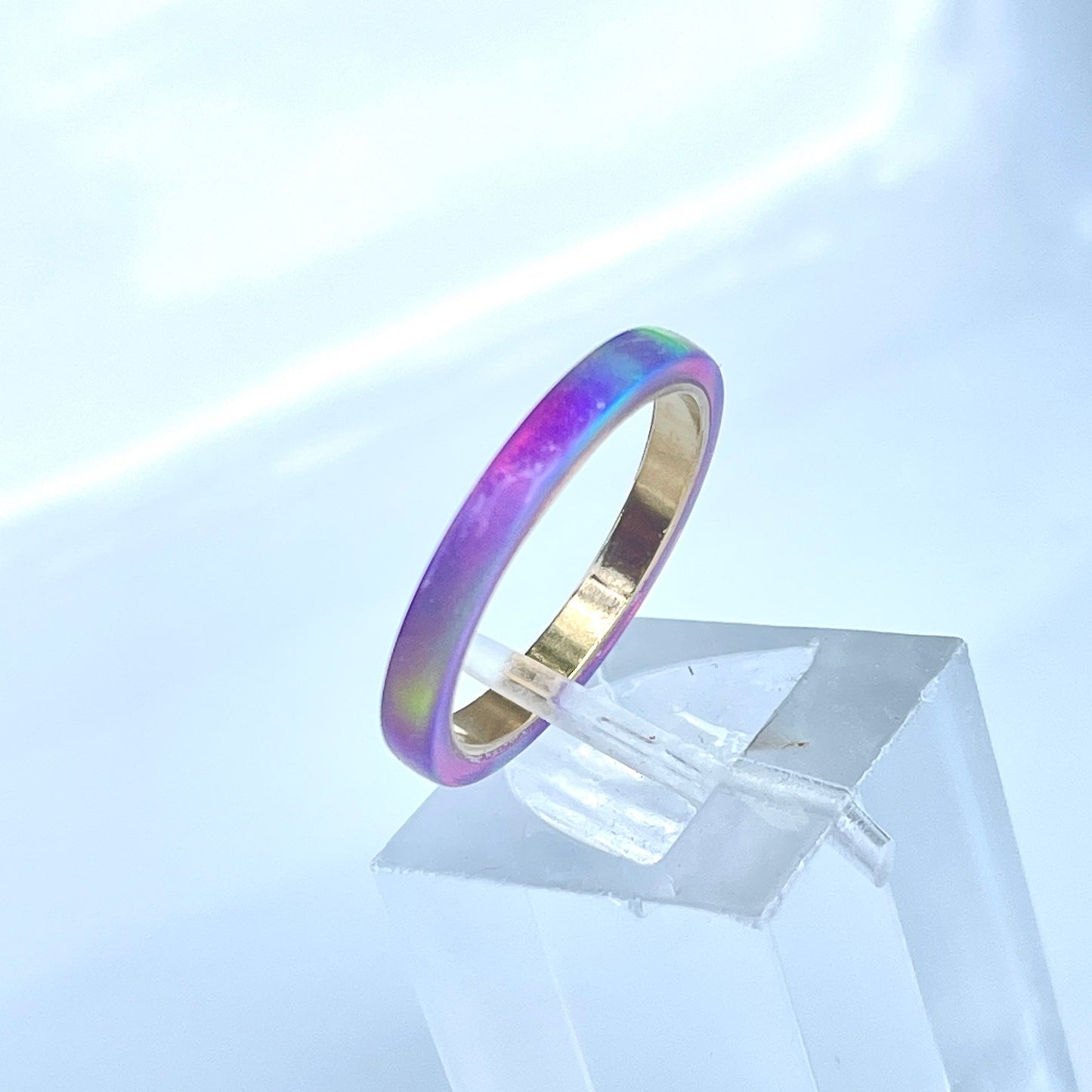 2mm Multi Violet Opal Ring
