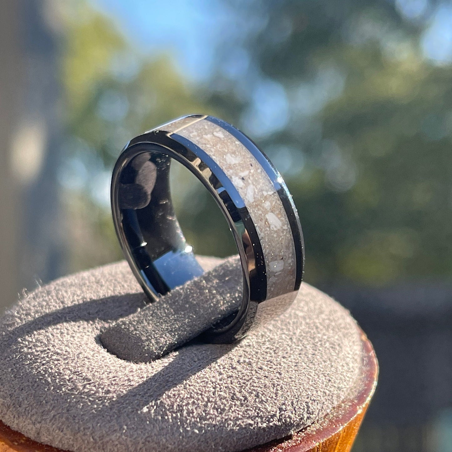 8mm Black Ceramic Cremation Ring